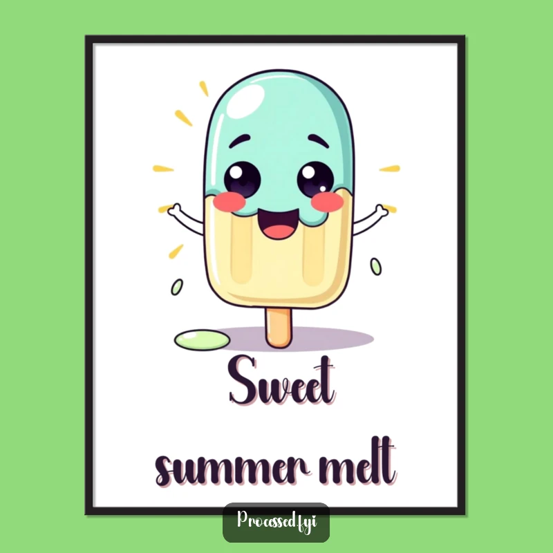 Funny Proud Melting Popsicle Digital Art: Hilarious Summer Print for Walls!