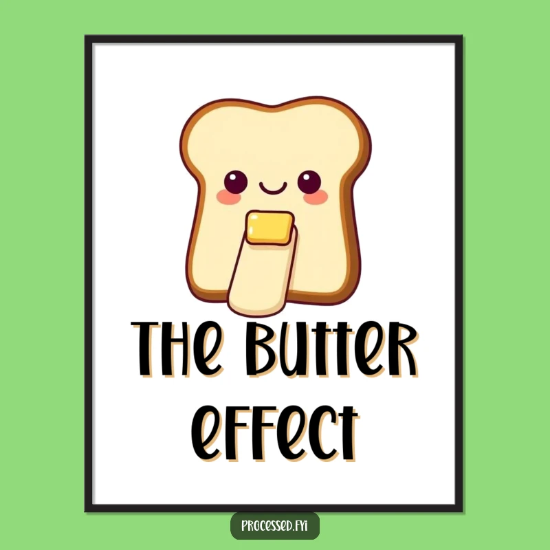 Funny Bread Butter Slide Digital Art: Instant Breakfast Laughs for Your Space!