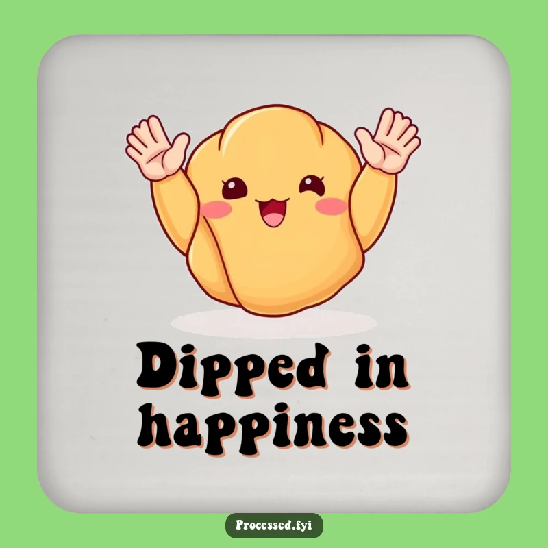 Funny Happy Croissant Coaster: Protect Surfaces with Delicious Charm