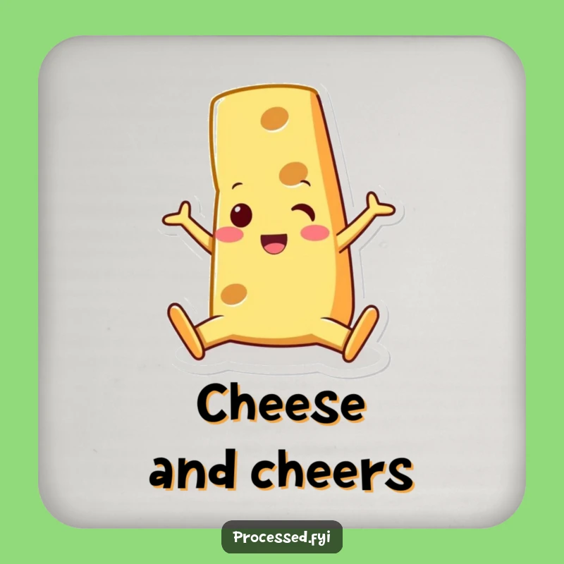 Funny Cheese Wedge Coaster Set: Protect Surfaces with This Flexible Friend's Art