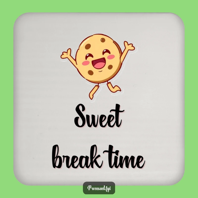 Funny Cookie Character Coaster Set: Protect Surfaces with This Joyful Leaper's Art