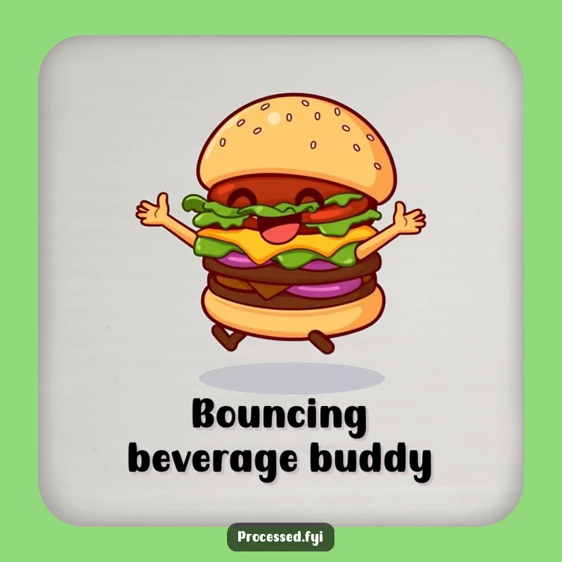 Funny Dancing Hamburger Coaster - Protect Your Table with Hilarious Style!