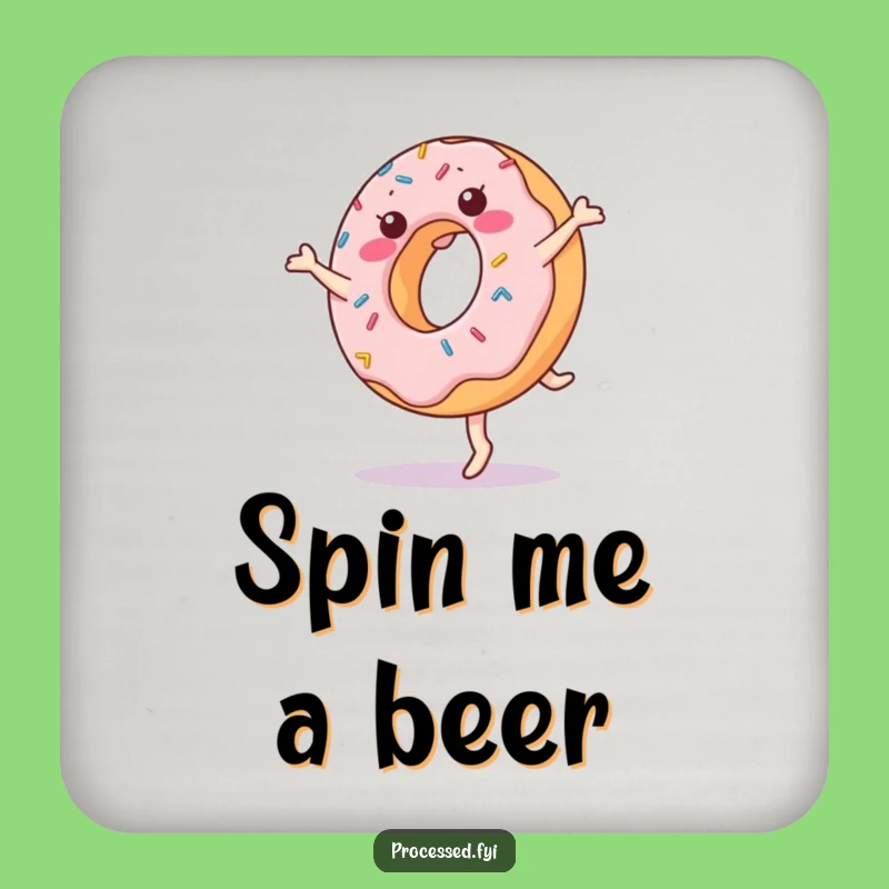 Funny Donut Cartwheel Coaster: Protect Surfaces with Cartoon Pizzazz