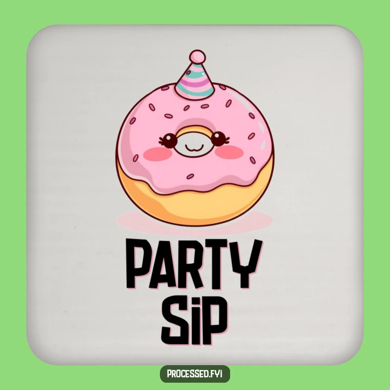Funny Donut Drink Coasters: Sweet Protection with Blushing Character Style!