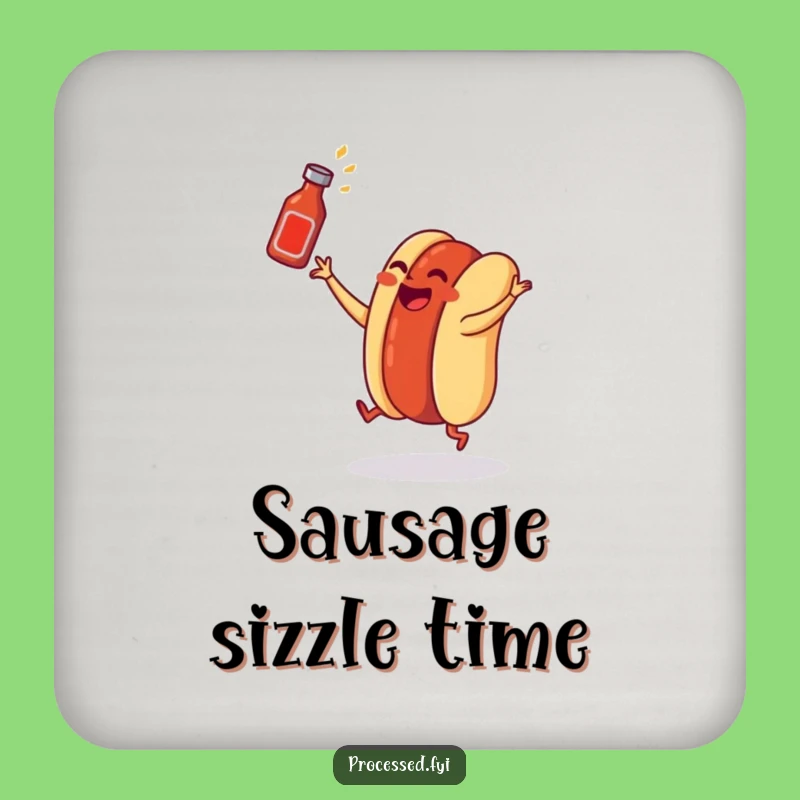 Funny Hot Dog Dancing Drink Coaster: Protect Surfaces with Fun