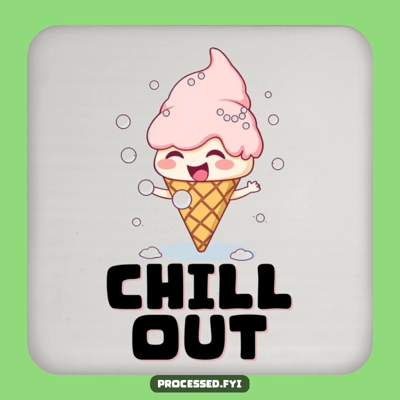 Funny Ice Cream Snowball Fight Coaster, Giggling Cone Drink Protector Gift