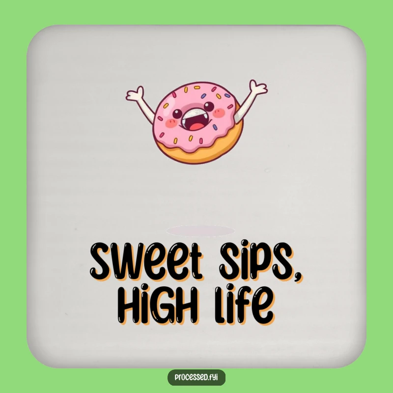 Funny Leaping Donut Coaster: Protect Surfaces with Sweet Style