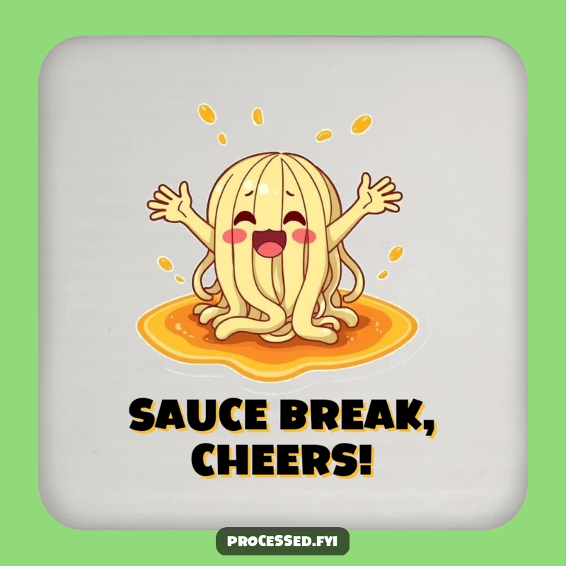 Funny Noodle Splash Drink Coaster: Protect Surfaces with Hilarious, Saucy Charm