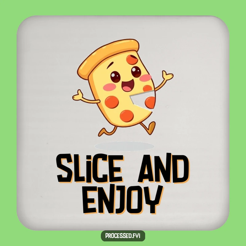 Funny Pizza Drink Coasters: Protect Surfaces with Excited Slice Style!