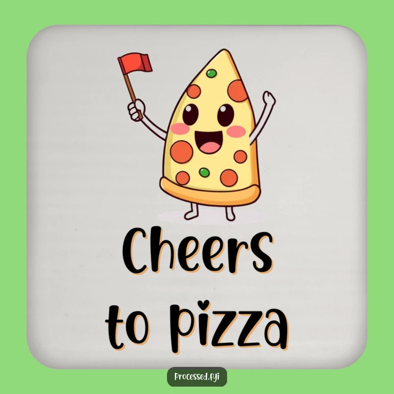 Funny Pizza Slice Flag Drink Coaster - Delighted Protector for Cheesy Surfaces