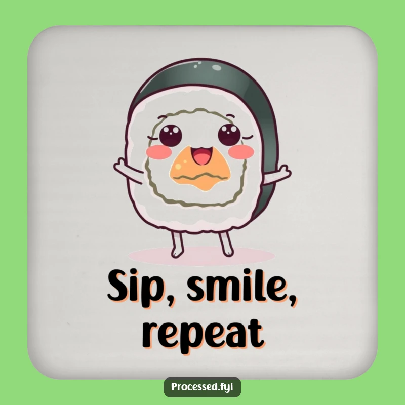 Funny Sushi Coaster: Hilarious Protection for Drinks & Dancing Foodies