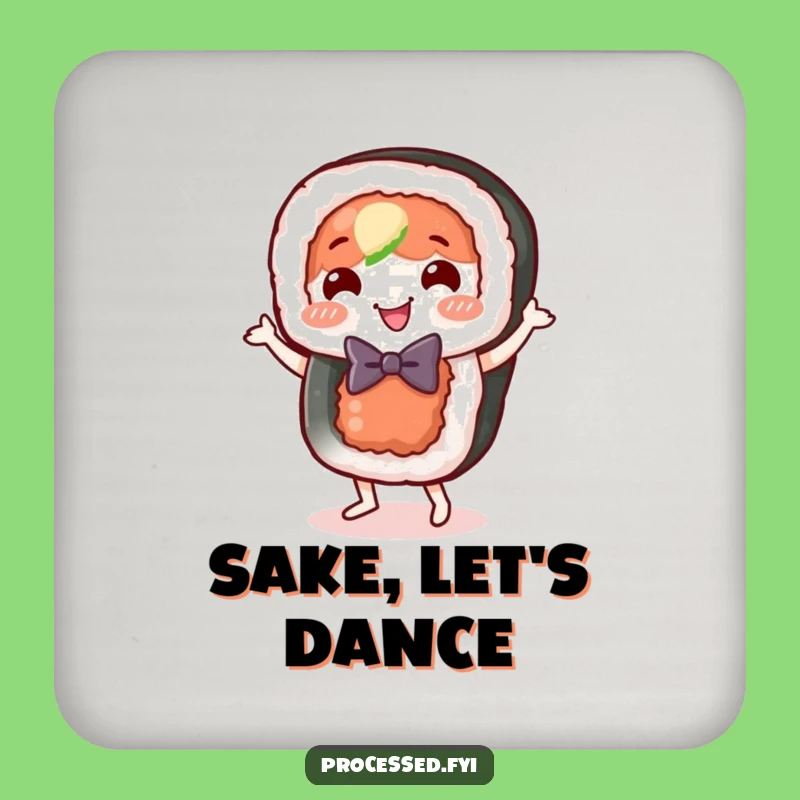 Funny Sushi Roll Dance Coaster Set: Stylish Protection for Foodie Tables