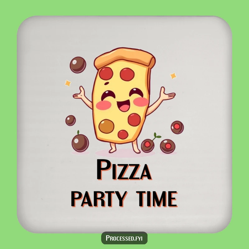 Funny Pizza Slice Coaster Set: Protect Surfaces with This Playful Juggler's Art