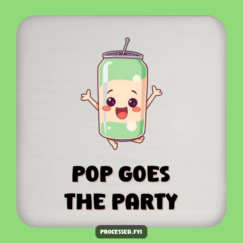 Funny Bubbly Soda Can Leap Coaster: Protect Surfaces with Pop!