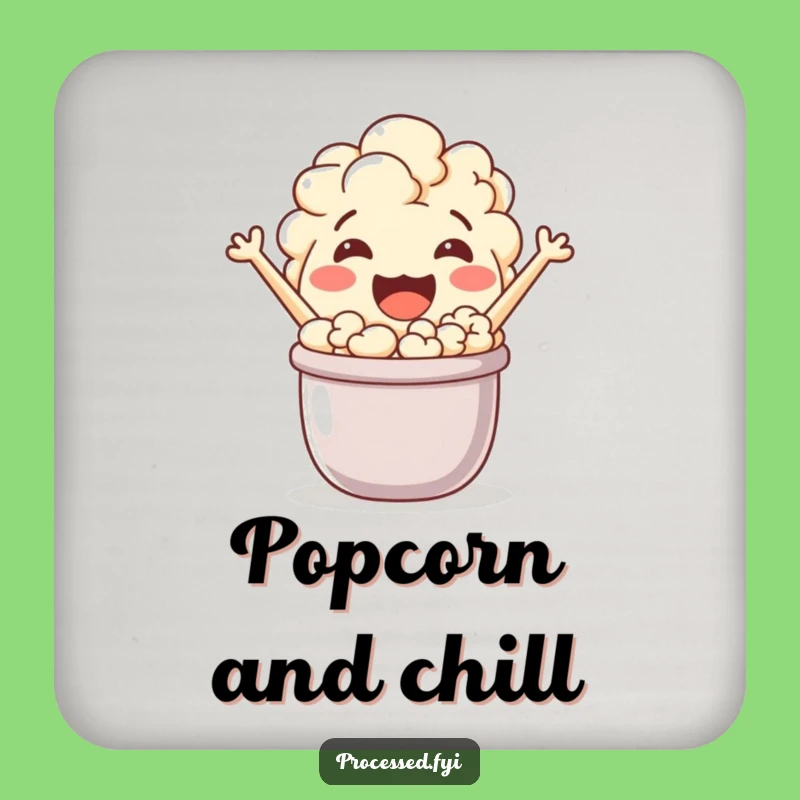Funny Popcorn Character Coaster Set: Protect Surfaces with This Jovial Snack's Charm