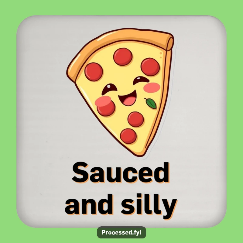 Funny Pizza Wink Drink Coaster: Protect Surfaces with a Playful Pizza Slice
