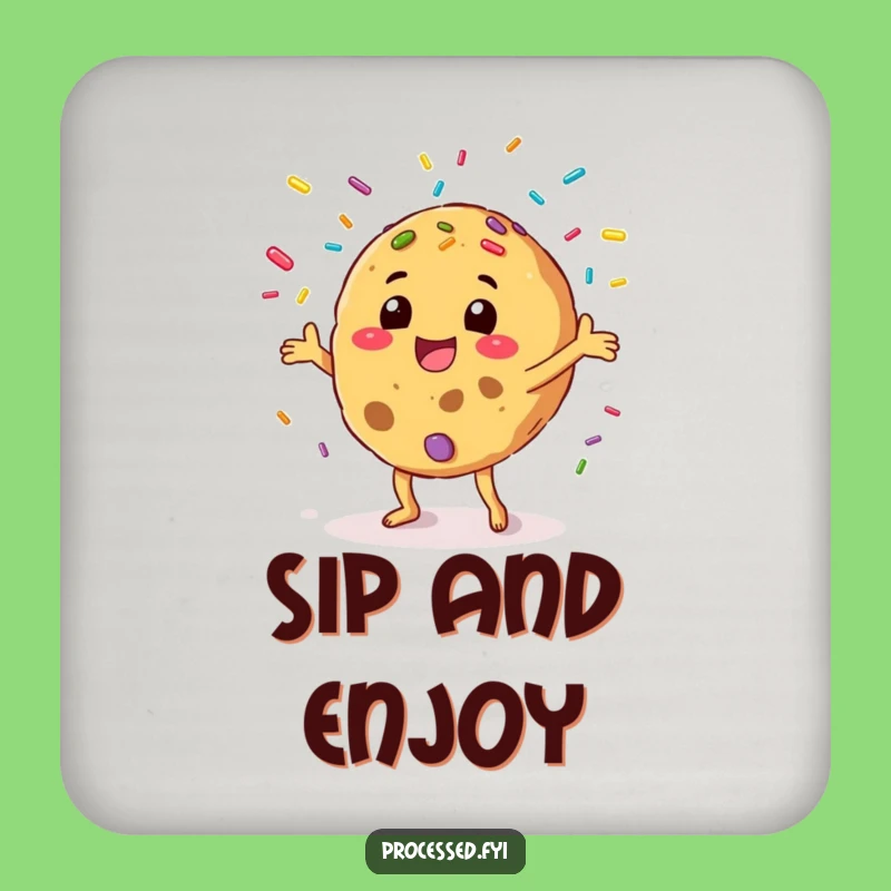 Funny Cookie Juggling Drink Coaster - Happy Sprinkles Protector for Surfaces