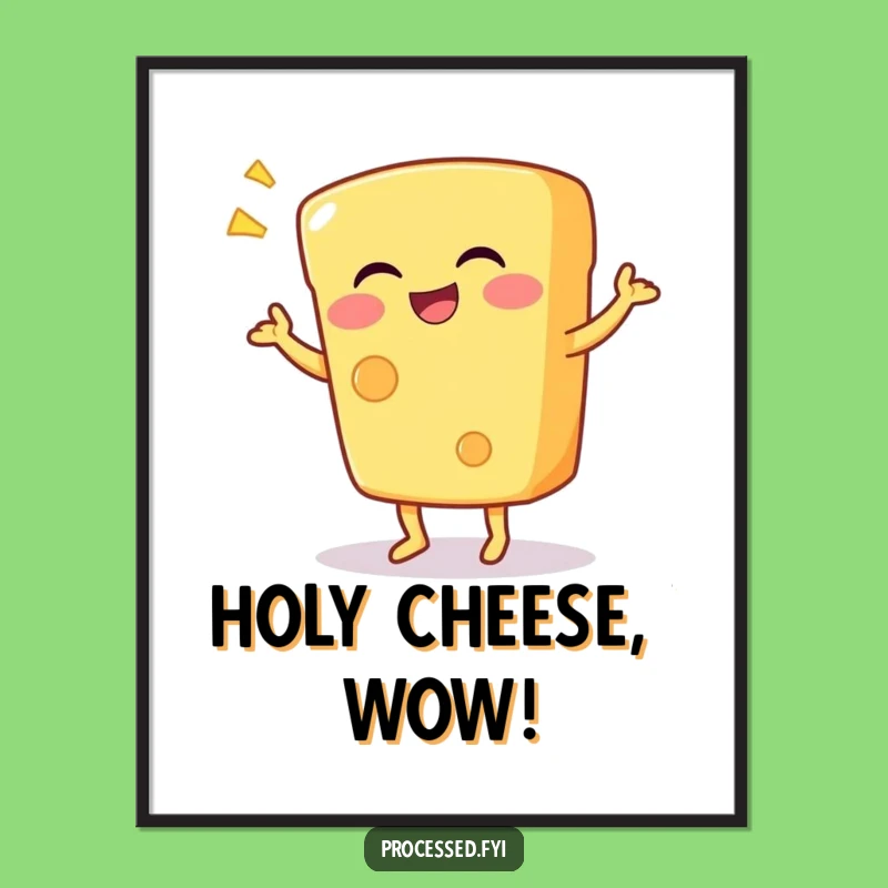 Funny Cheese Dance Poster - Giggling Dairy Art for Whimsical Walls