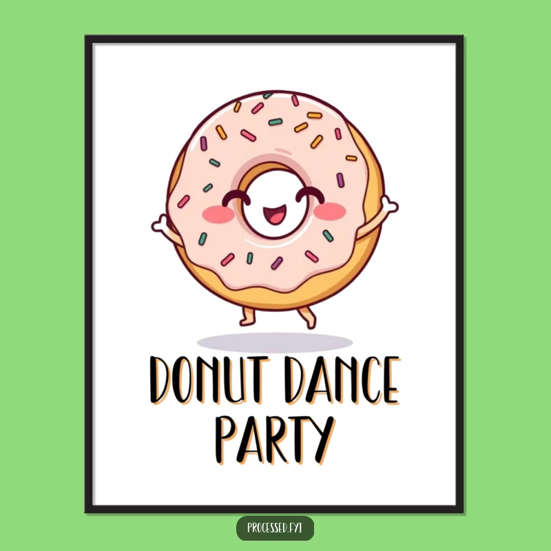 Funny Donut Dance Poster: Hilarious Wall Art for a Sweet Vibe