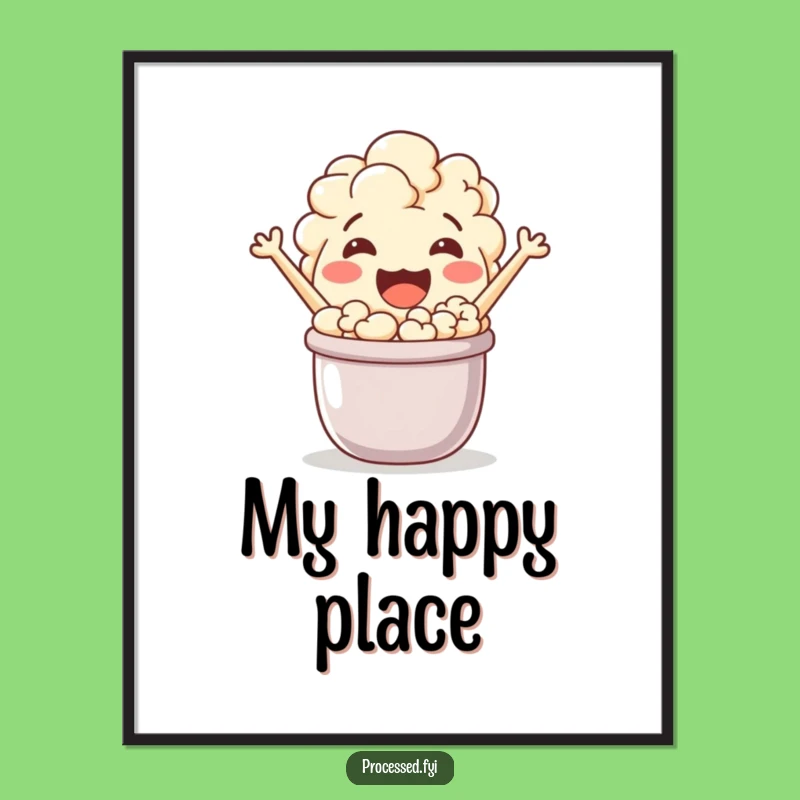 Funny Popcorn Character Poster: Jovial Snack Popping with Joy for Your Walls