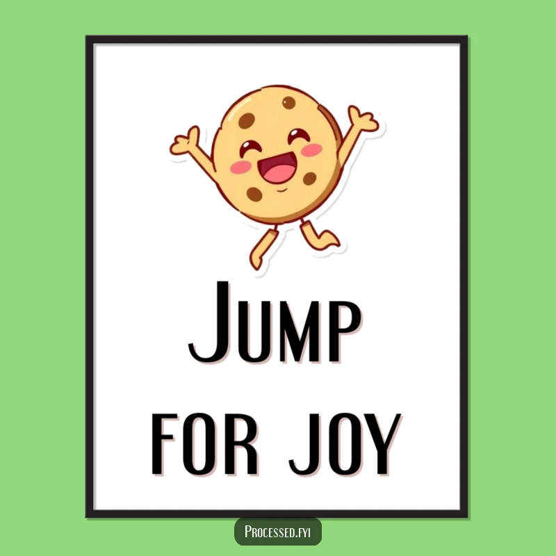 Funny Cookie Character Poster: Joyful Leaper Art for a Sweet Touch