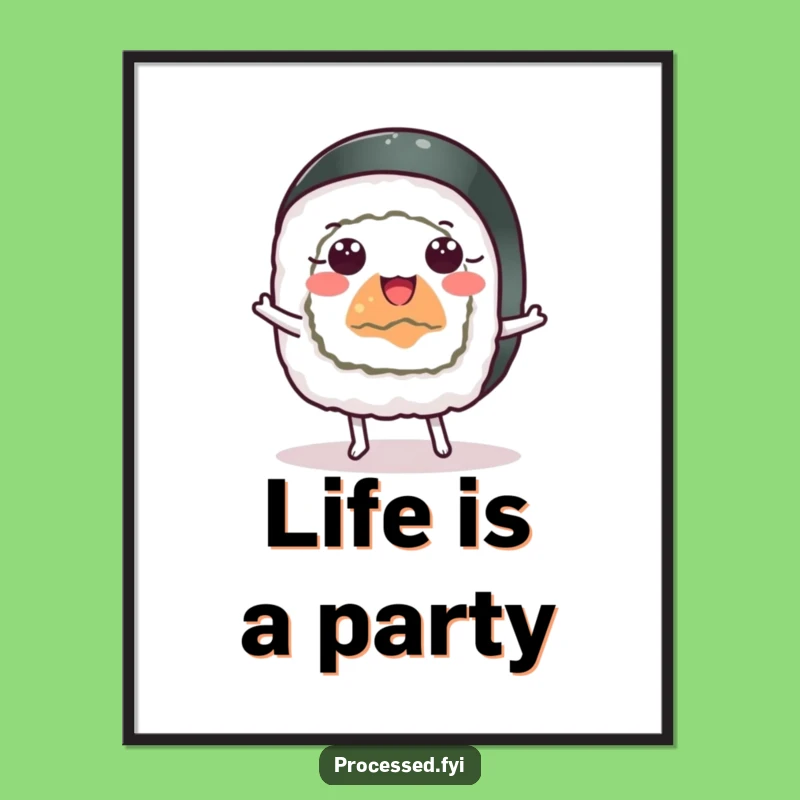 Funny Sushi Dance Poster: Hilarious Wall Art for a Joyful Ambiance
