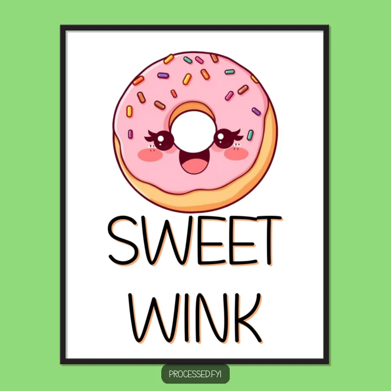Funny Donut Wink Poster: Delightful Wall Art for Sweet Spaces