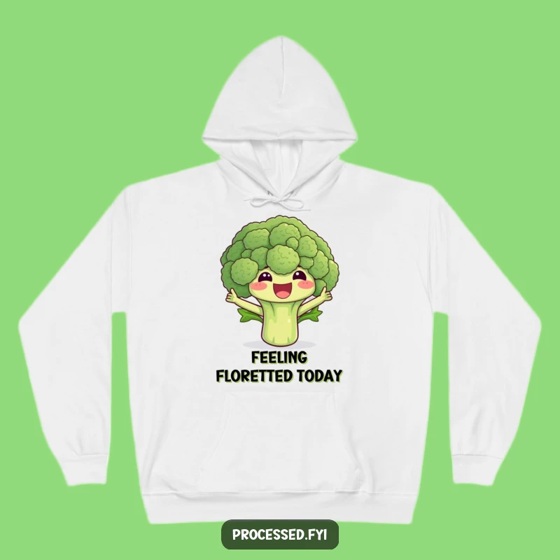 Cozy Funny Broccoli Waving Hoodie: Stay Warm and Laugh