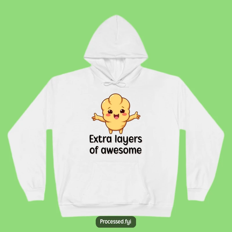 Funny Croissant Embrace Hoodie: Cozy Warmth with Cartoon Pastry Love