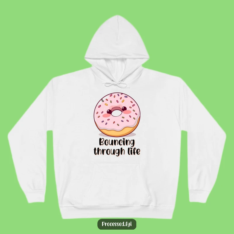 Funny Donut Bounce Hoodie: Cozy & Hilarious Sweatshirt for Enthusiastic Wearers