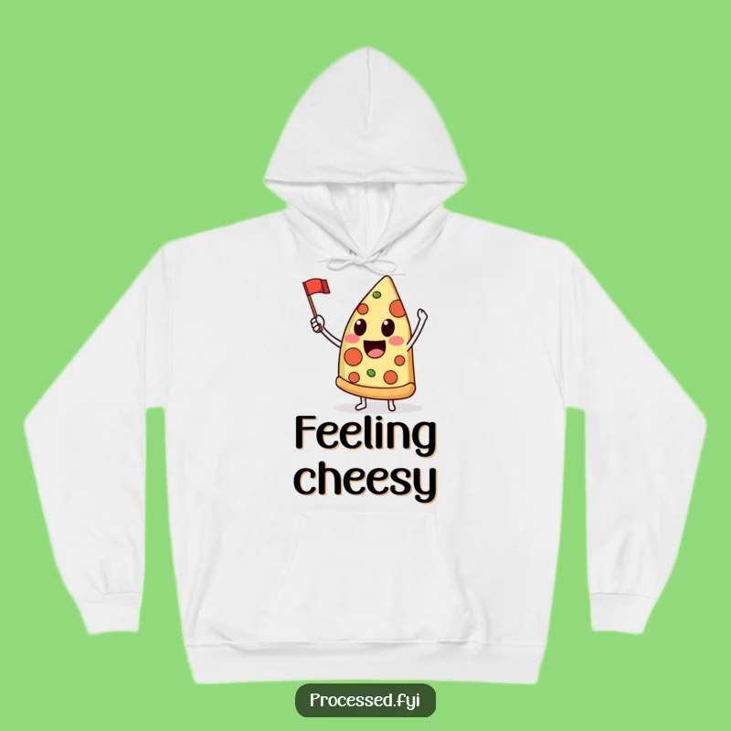Funny Pizza Slice Flag Hoodie - Cozy Delighted Character Sweatshirt for Warm Fun