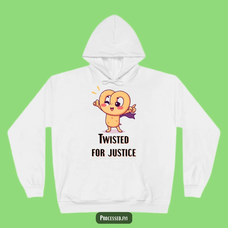 Funny Pretzel Superhero Hoodie: Winking Snack Hero Sweatshirt Gift