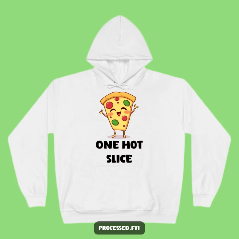 Funny Winking Pizza Slice Hoodie: Cozy Up with Cartoon Comfort