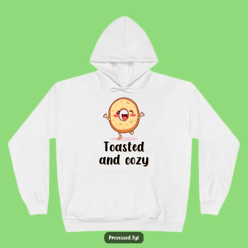 Cozy Funny Bagel Bounce Hoodie: Warm Comfort with an Energetic Bagel