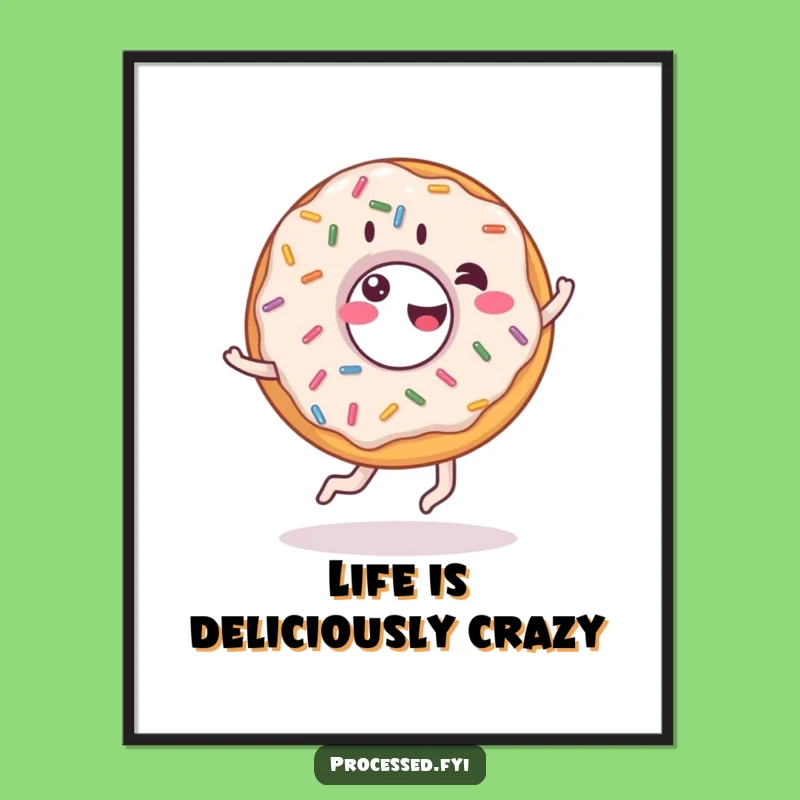 Free Printable Donut Art: Giddy Cartwheel Sprinkles Funny Downloadable Wall Decor