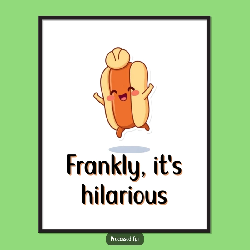 Free Printable Hot Dog Wall Art: Joyful Leap Downloadable Decor