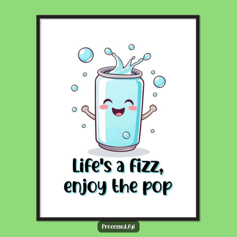 Free Printable Soda Can Wall Art: Funny Juggling Drops for Quirky Home Decor Gift