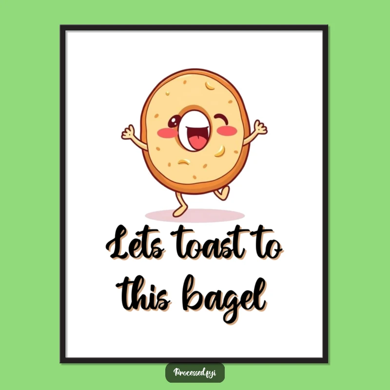 Free Printable Wall Art: Bouncing Bagel Downloadable Decor for a Fun and Lively Home