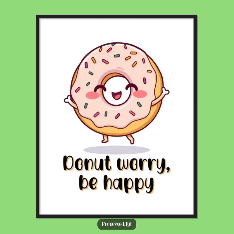 Free Printable Wall Art: Dancing Donut Delight - Humorous Downloadable Decor