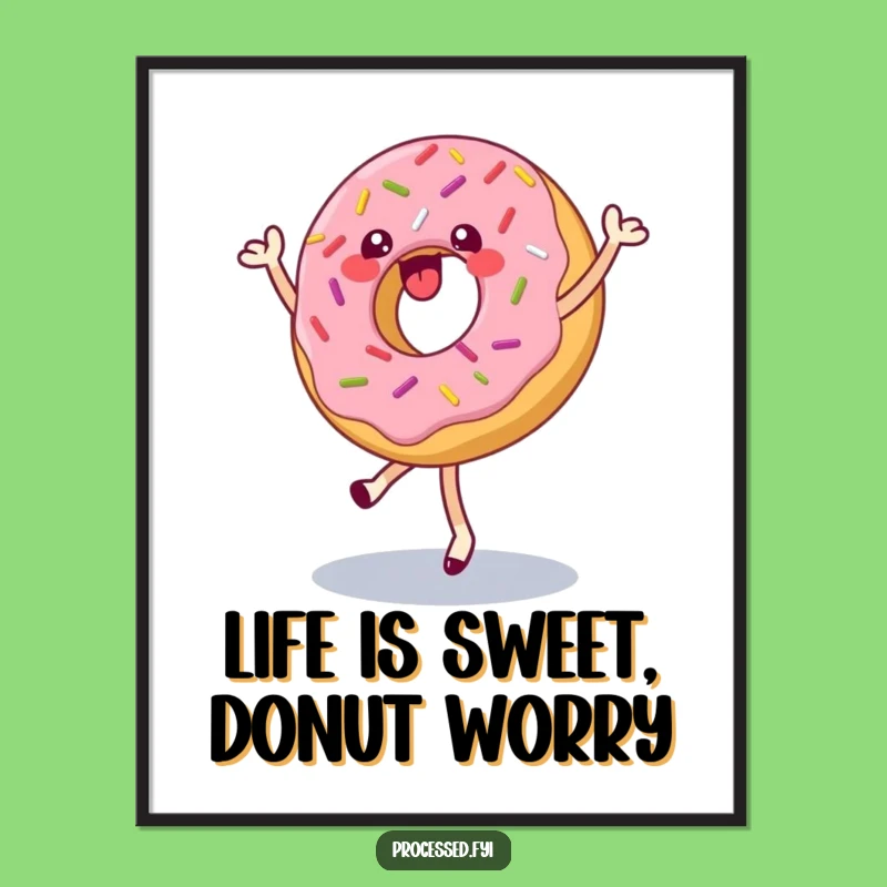 Free Printable Wall Art: Dancing Donut Downloadable Decor for a Sweet and Fun Space