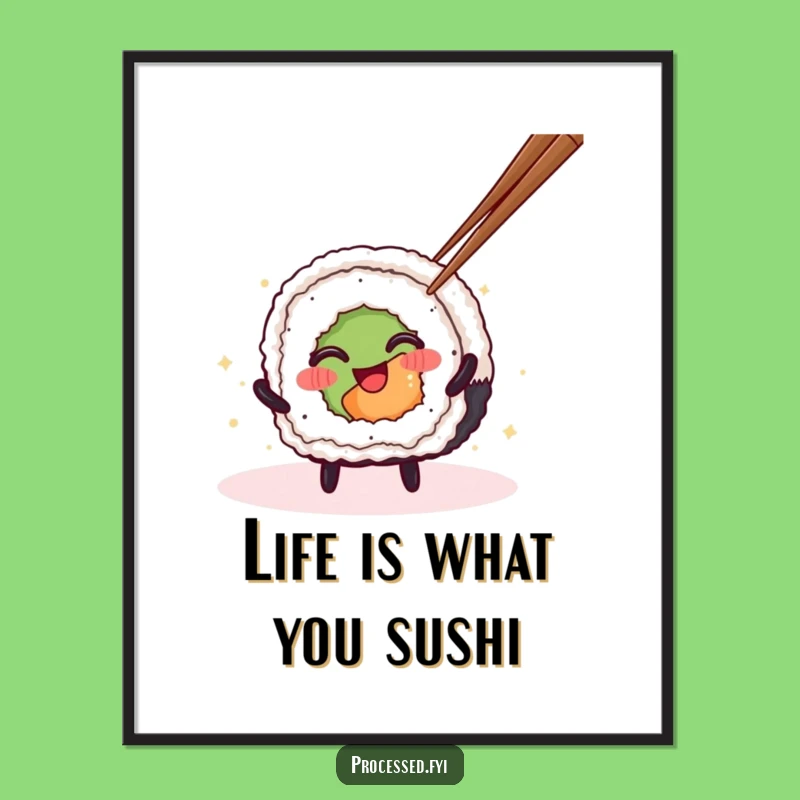 Funny Free Printable Sushi Wall Art: Spinning with Joyful Vibes!