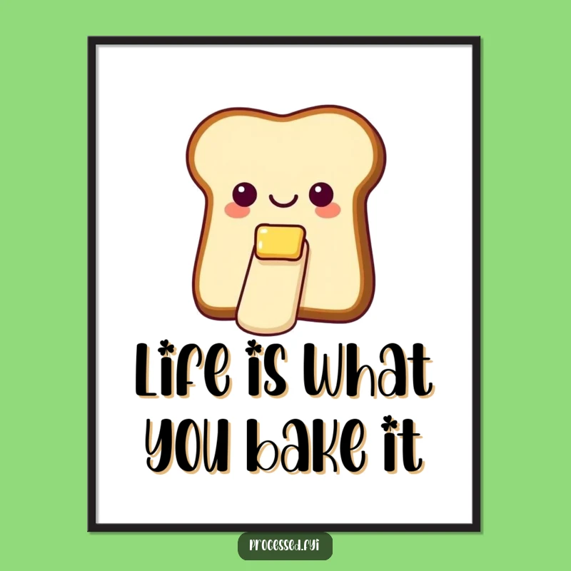 Funny Free Printable Wall Art: Bread Slice Butter Slide - Downloadable Whimsical Decor!