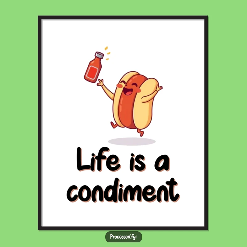 Funny Free Printable Wall Art: Dancing Hot Dog - Hilarious Downloadable Decor