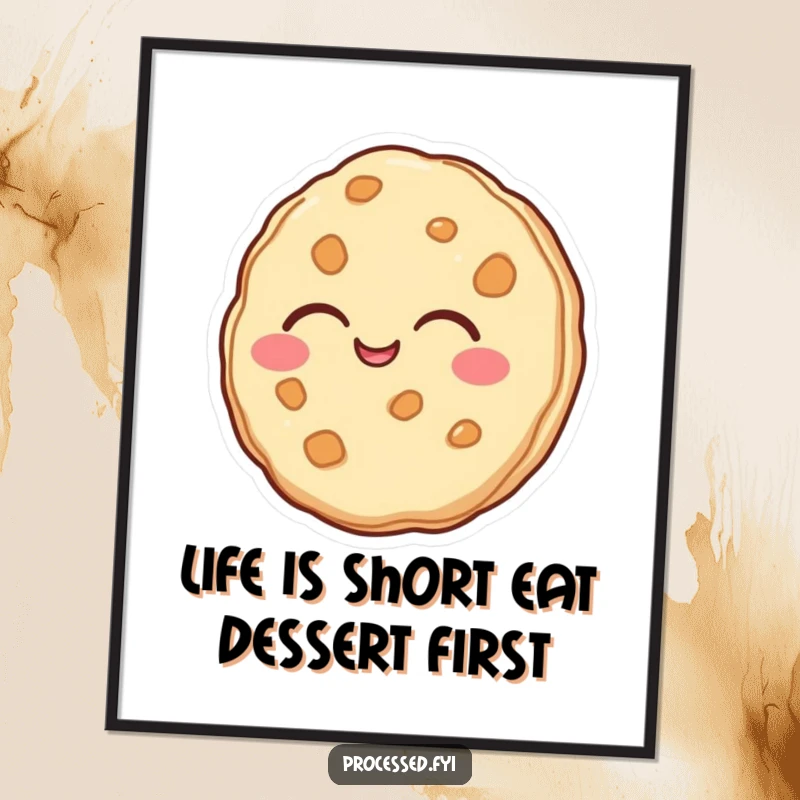 Funny free printable wall art depicting a cookie laughing hysterically, adding a dose of joy to any room.