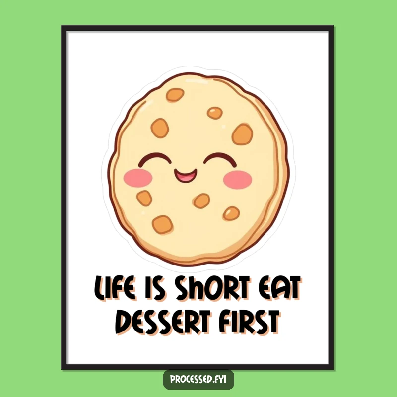 Funny Free Printable Wall Art: Laughing Cookie Humorous Downloadable Art Gift