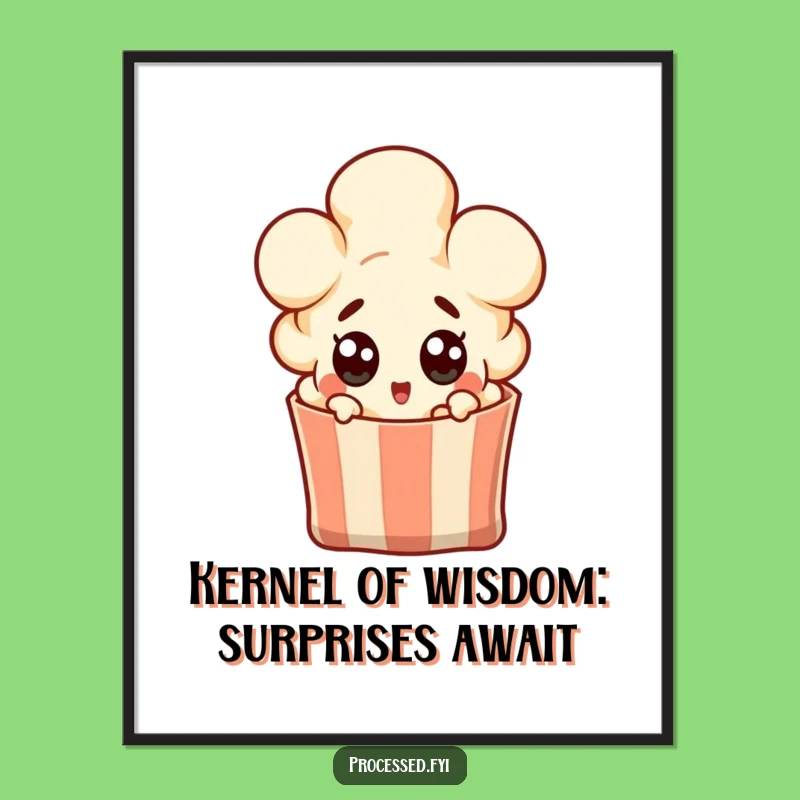 Funny Free Printable Popcorn Kernel Wall Art - Surprise Pop Decor Downloadable