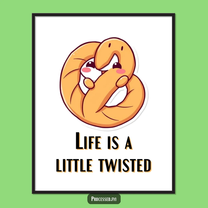 Free Printable Wall Art: Playful Pretzel Twists for Humorous Downloadable Decor