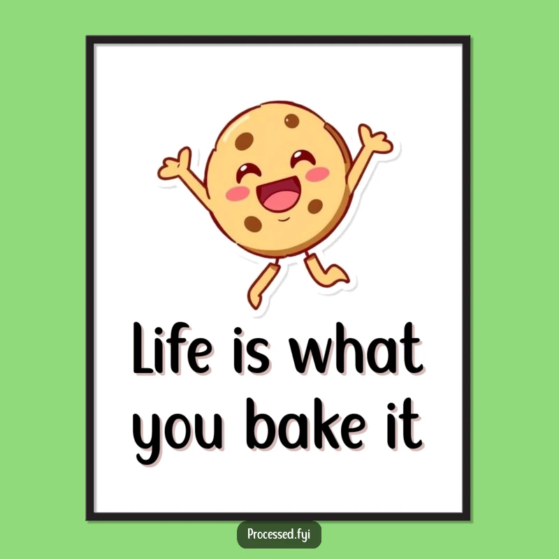 Funny Free Printable Wall Art: Beaming Cookie Character, Joyful Downloadable Art for Your Home!