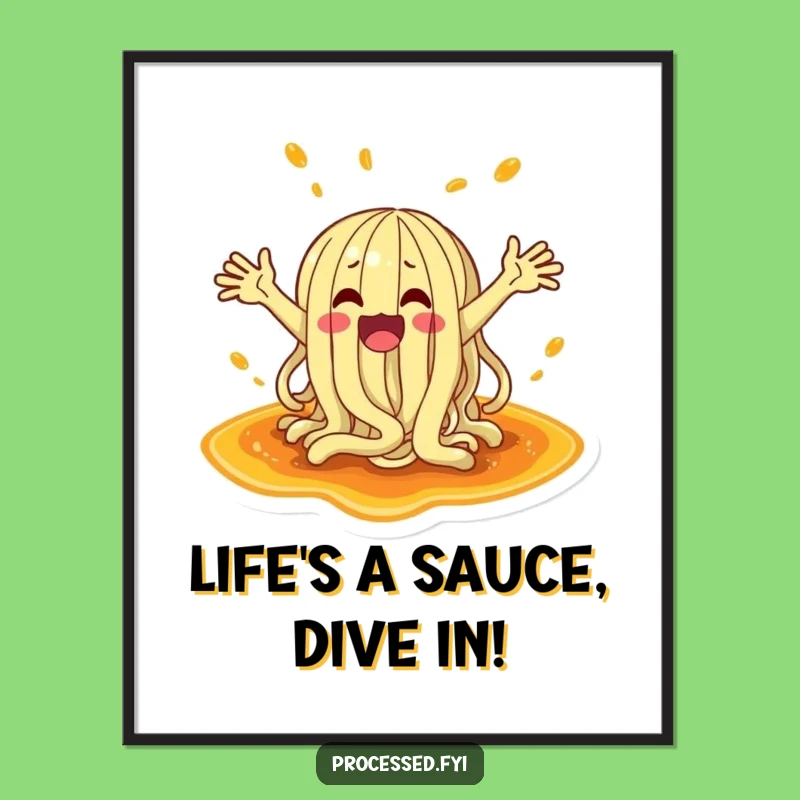 Free Printable Wacky Noodle Wall Art - Funny Kitchen Decor downloadable gift!