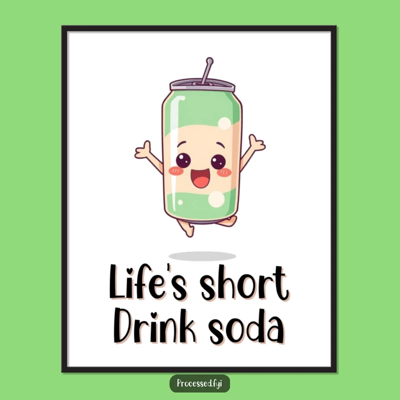 Free Printable Soda Can Art: Leaping with Joy, Funny Downloadable Wall Decor